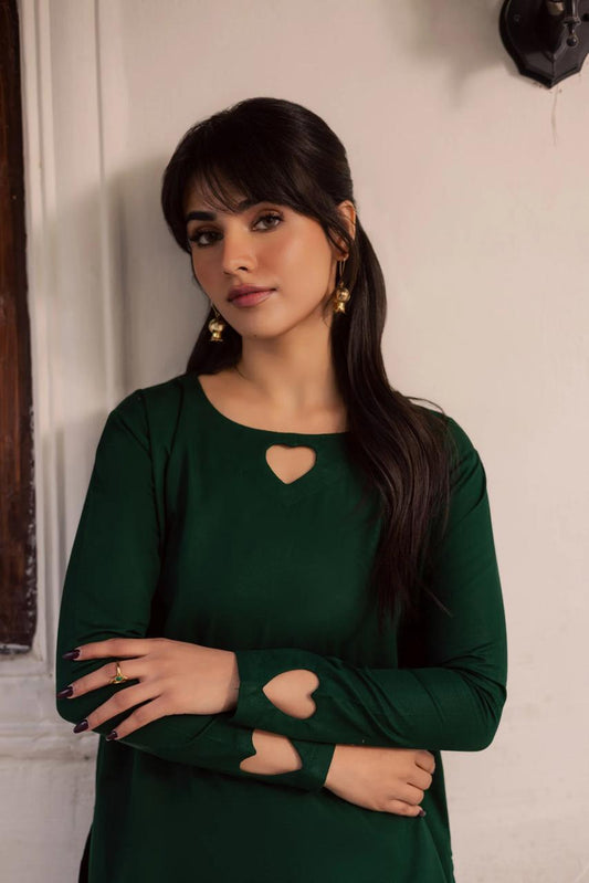 Solid Farshi Heart Co ord Set