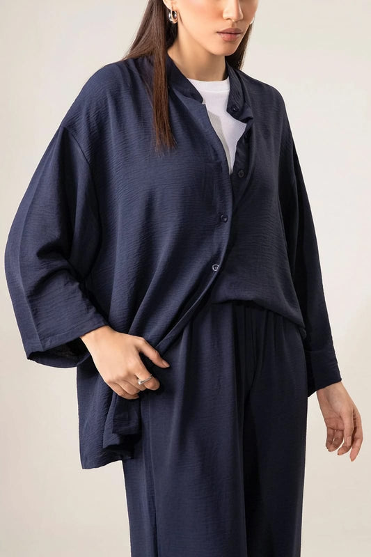 Open Button Shirt With Separate Inner All Over Trouser 3pc