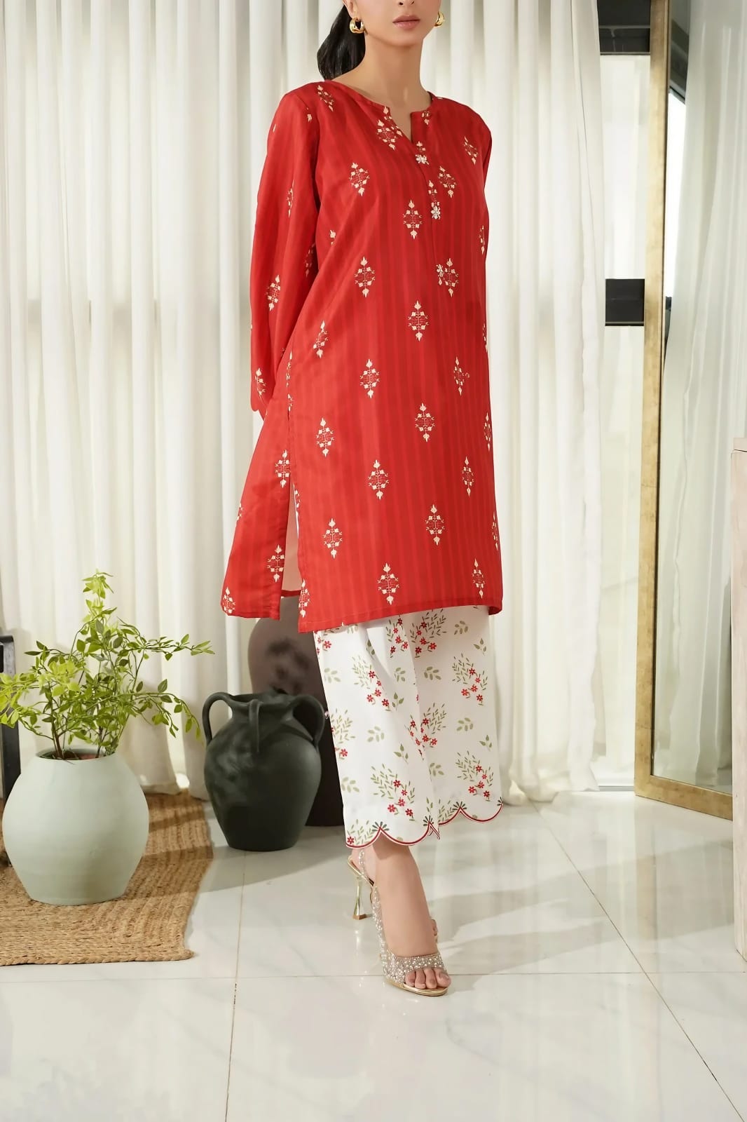 Stitched 2pc Printed Shirt and Printed Trouser