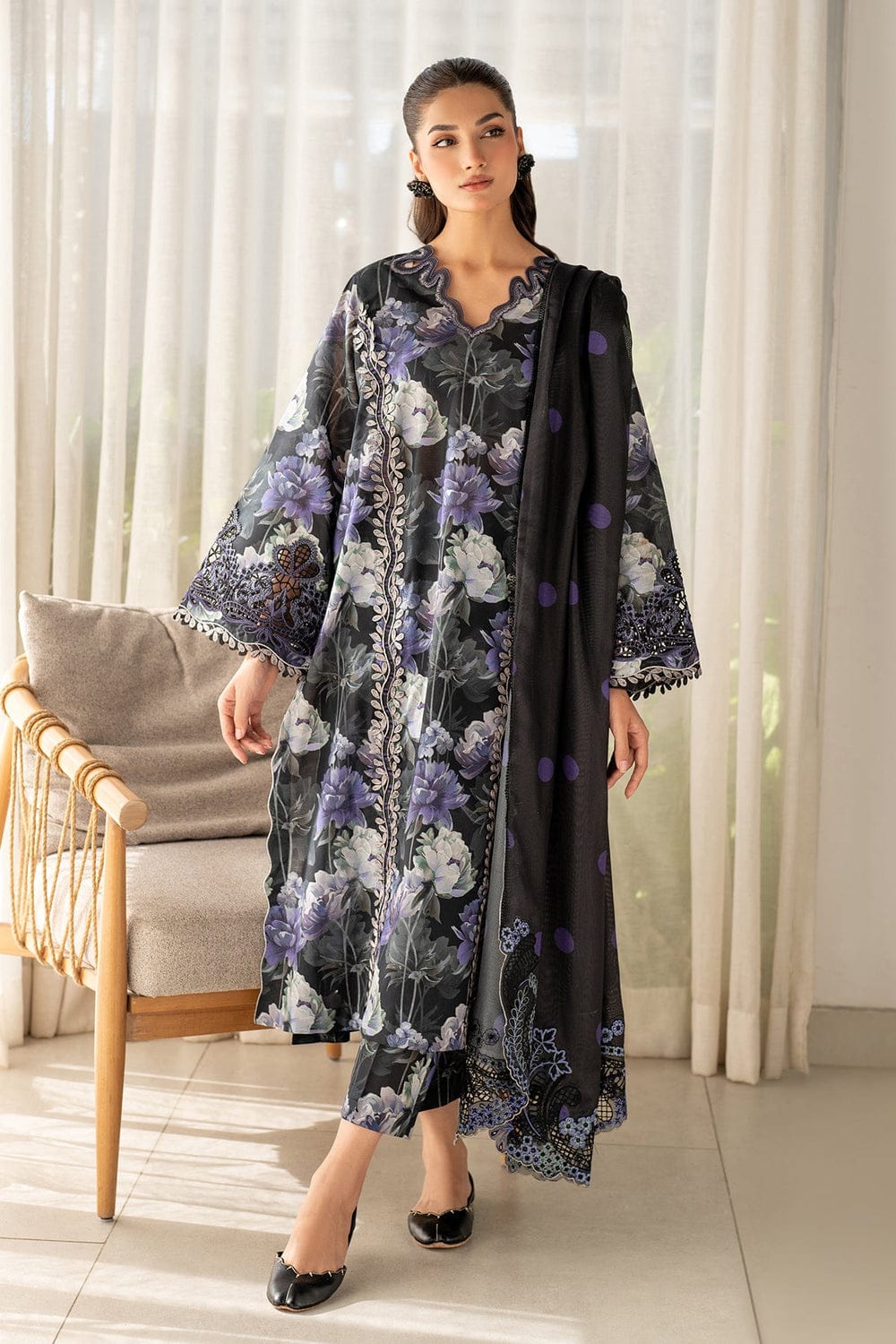 BAROQUE Khaddar All-Over Printed Unstitched 3-Piece