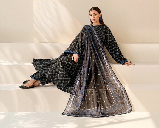 BAROQUE Khaddar All-Over Printed Unstitched 3-Piece