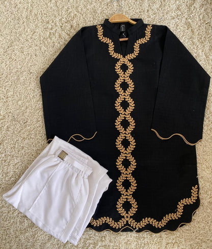 Cotton Embroidered Top with Pant – 2pc Set