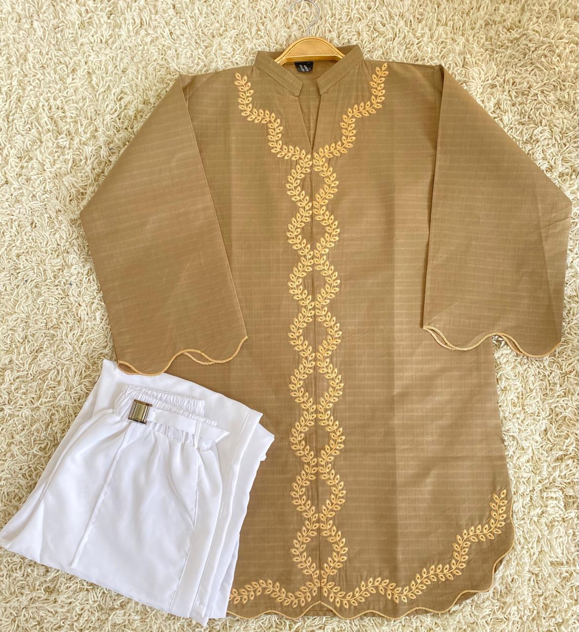 Cotton Embroidered Top with Pant – 2pc Set