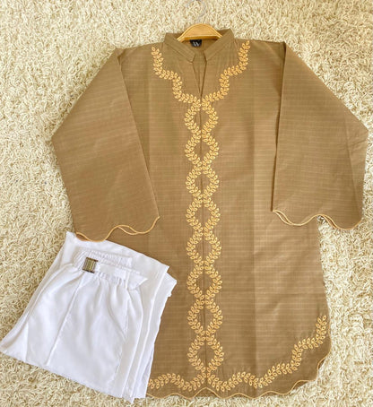 Cotton Embroidered Top with Pant – 2pc Set