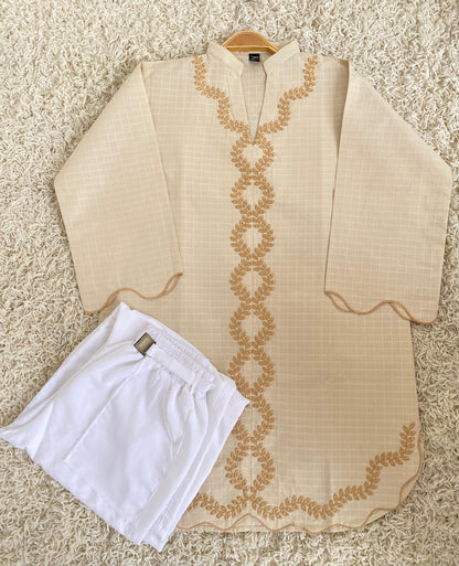 Cotton Embroidered Top with Pant – 2pc Set