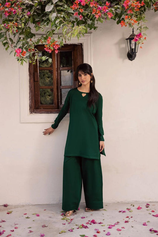 Solid Farshi Heart Co ord Set