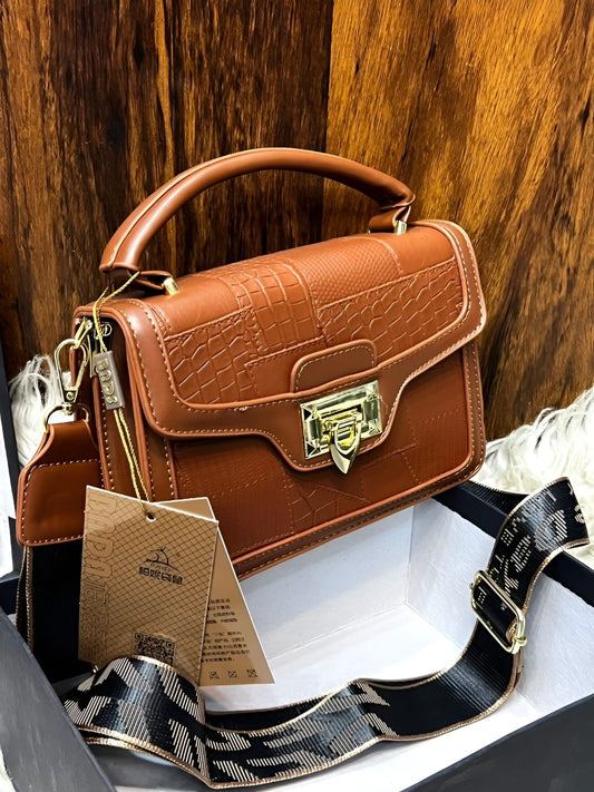 CROC EMBOSSED CROSS BODY WOMEN FASHION BAG