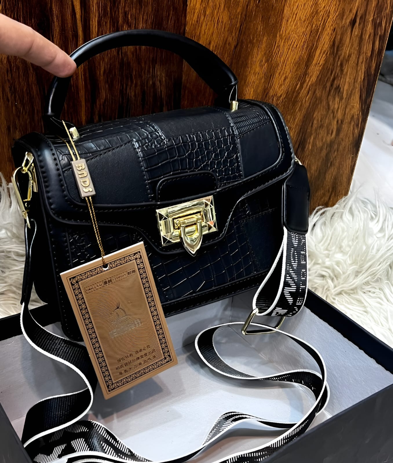 CROC EMBOSSED CROSS BODY WOMEN FASHION BAG