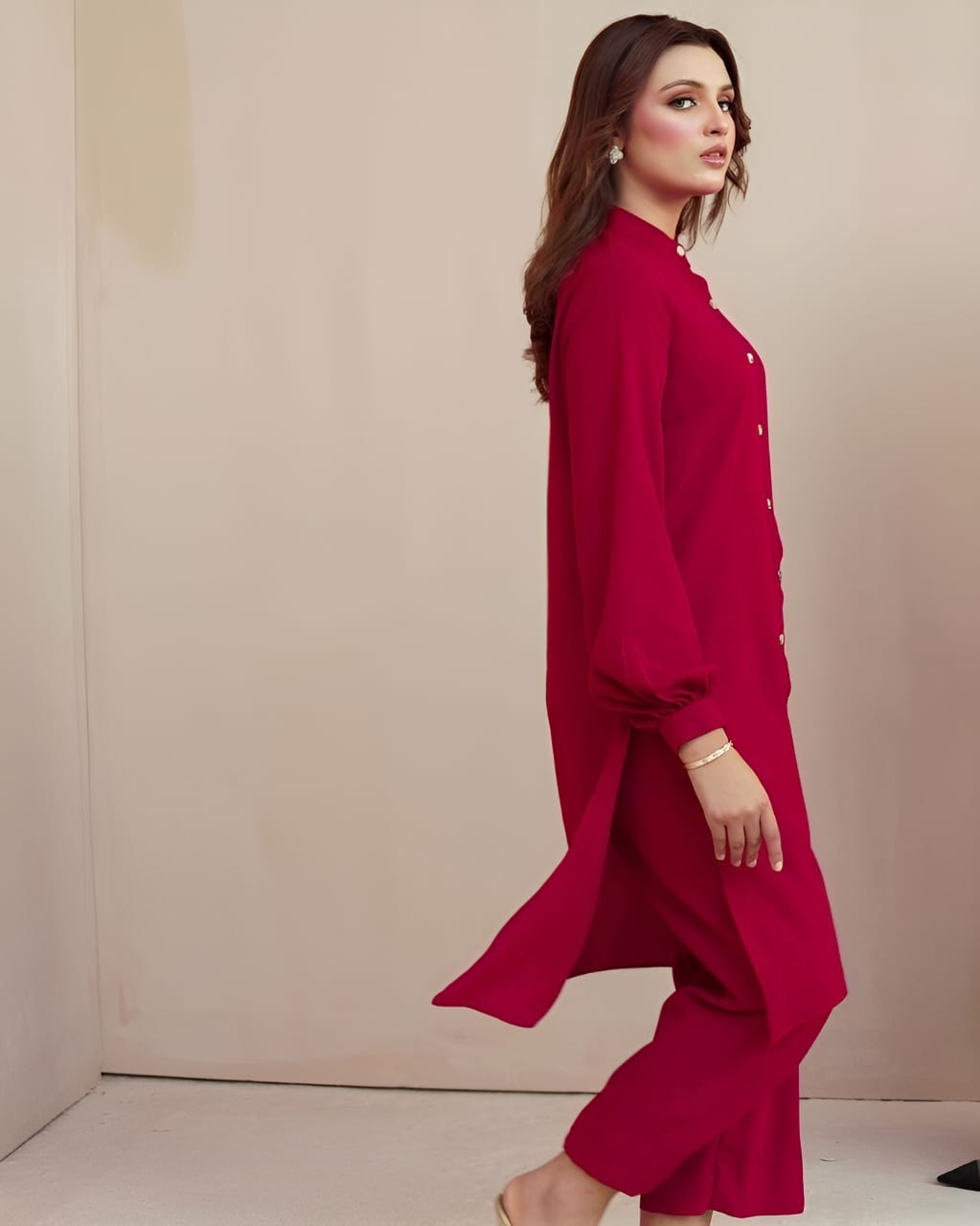 SOLID LONG CO ORD SET 2PC