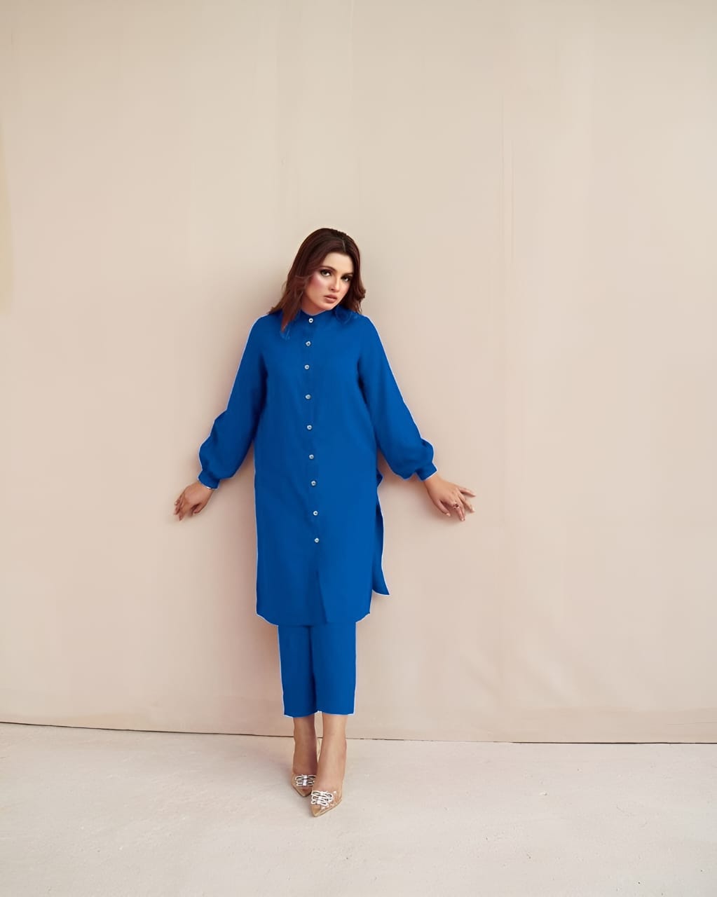 SOLID LONG CO ORD SET 2PC