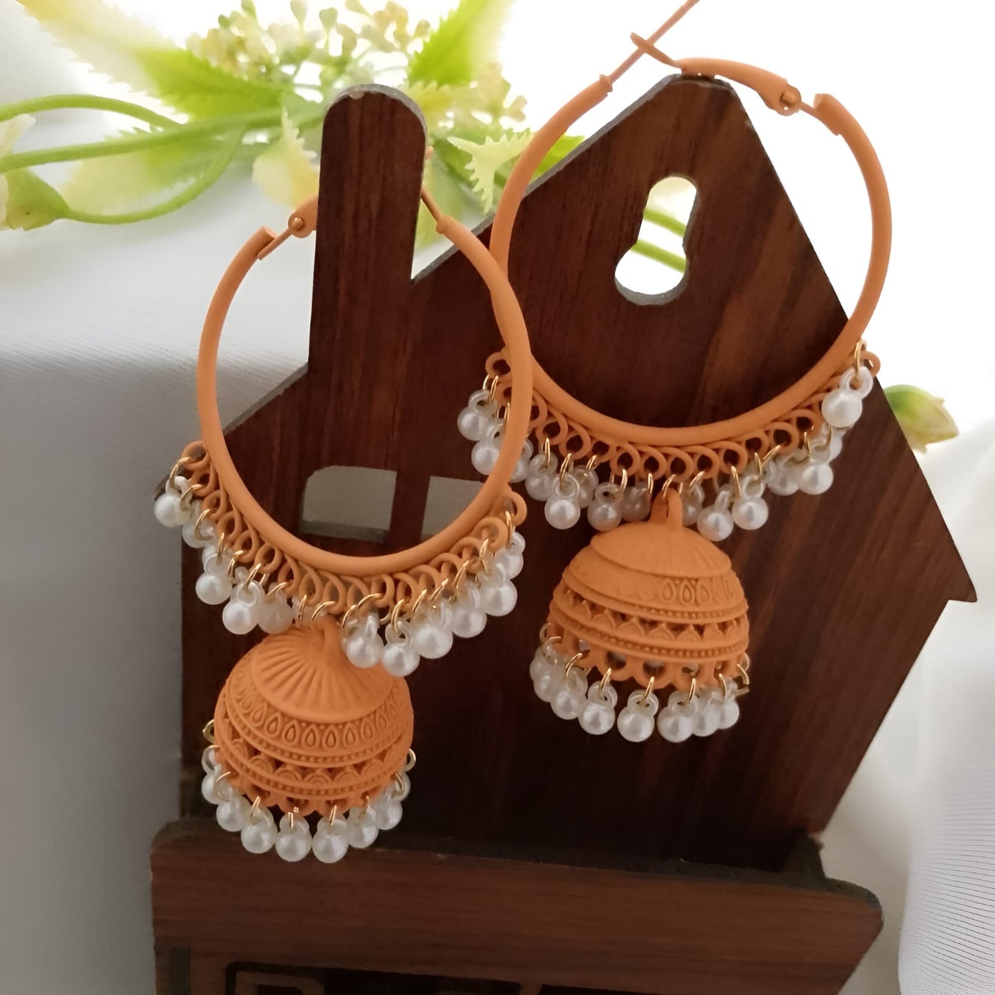 FANCY BEAUTIFUL ROUND STYLE  PEARLS JHUMKI