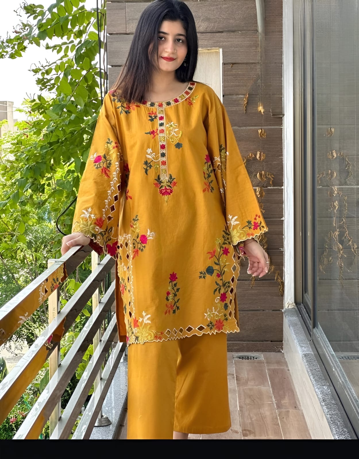 MULTI COLORFUL LONG SLEEVES EMBROIDERED 2PC