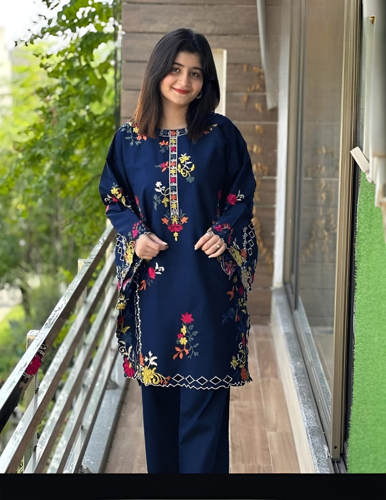 MULTI COLORFUL LONG SLEEVES EMBROIDERED 2PC