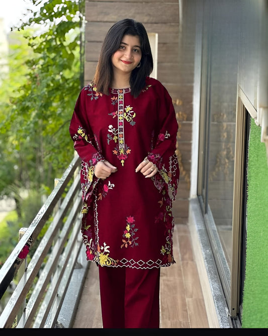 MULTI COLORFUL LONG SLEEVES EMBROIDERED 2PC