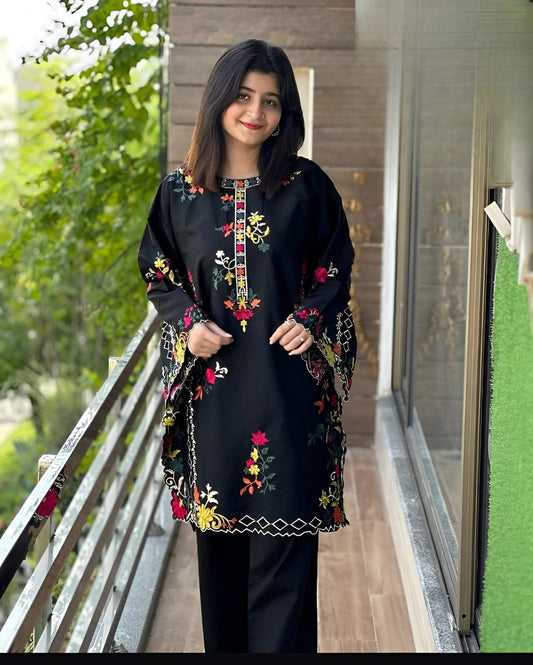 MULTI COLORFUL LONG SLEEVES EMBROIDERED 2PC