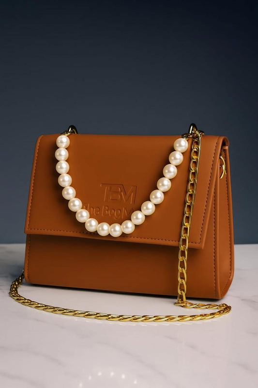High Quality Leather Cross Body Bag With Full Chain