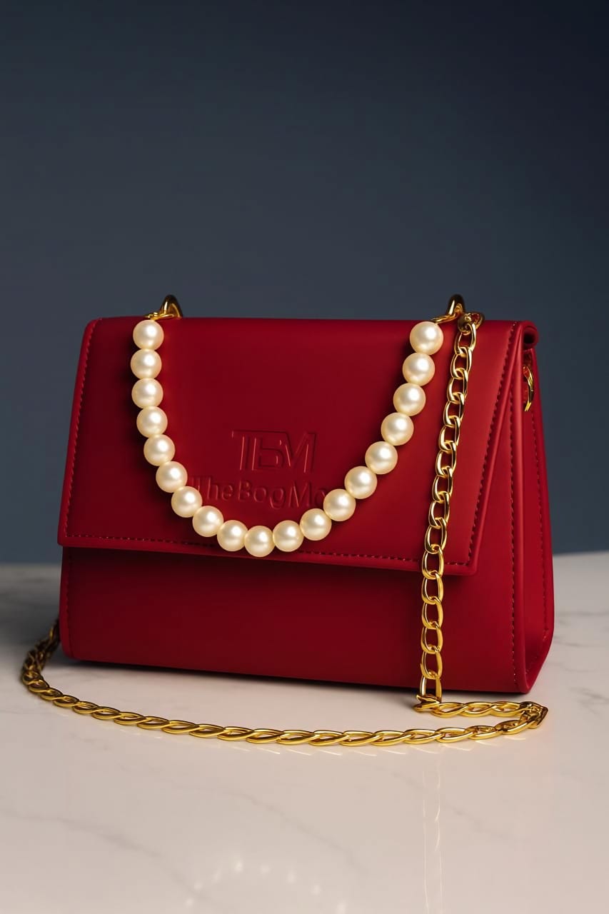 High Quality Leather Cross Body Bag With Full Chain