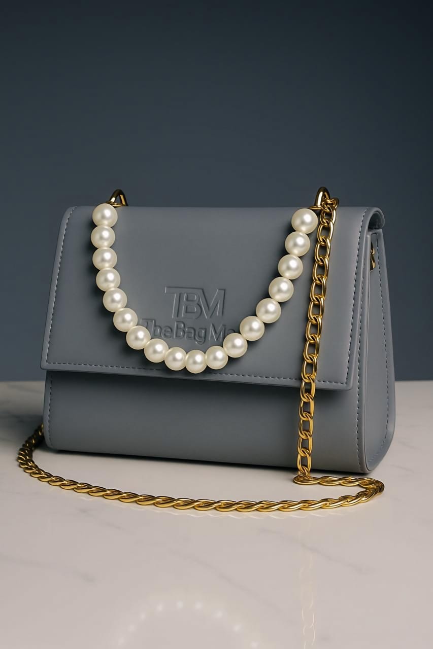 High Quality Leather Cross Body Bag With Full Chain