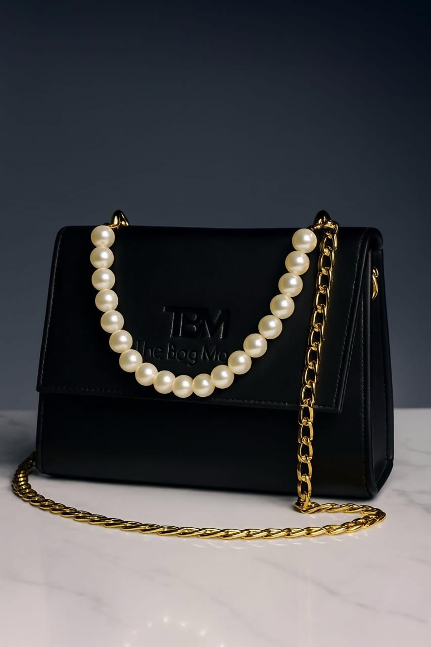 High Quality Leather Cross Body Bag With Full Chain