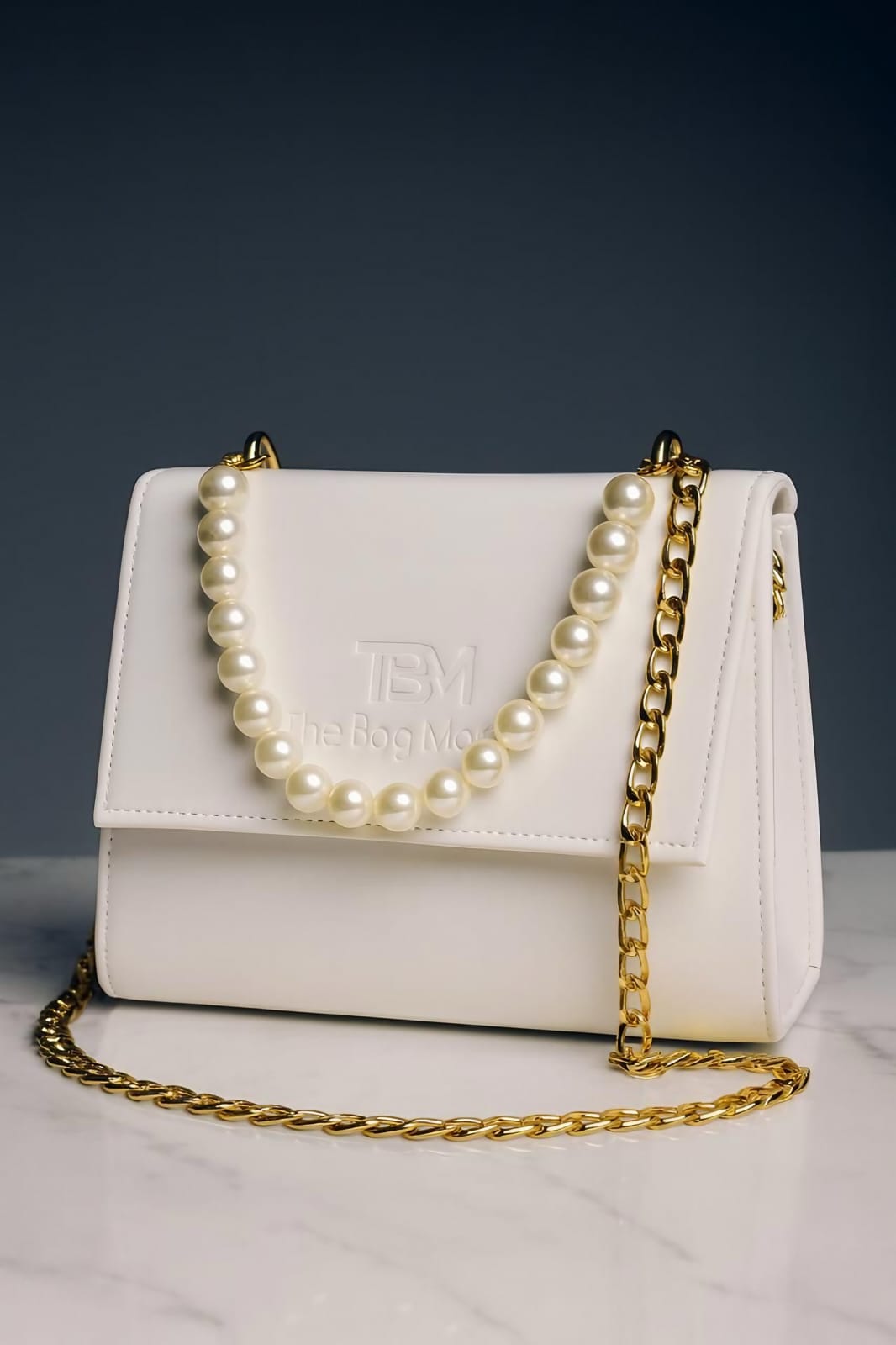 High Quality Leather Cross Body Bag With Full Chain