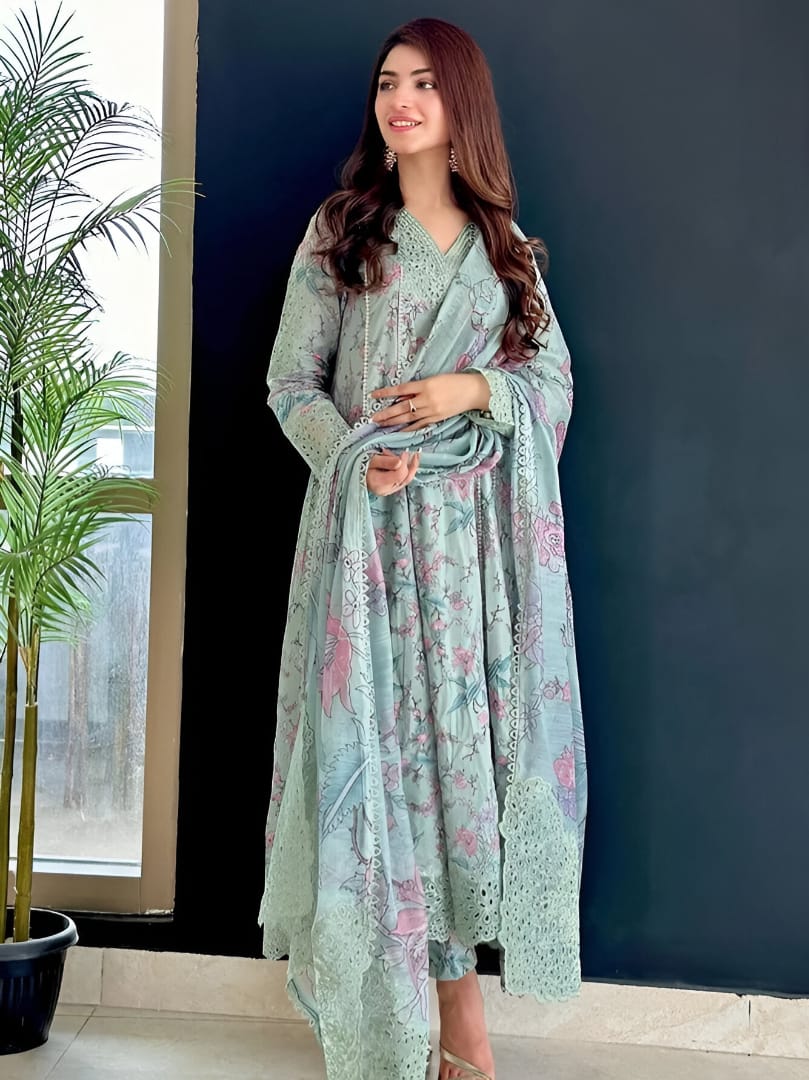 DASTAAN By IZNIK - Embroidered Linen 3pc Unstitched Suit