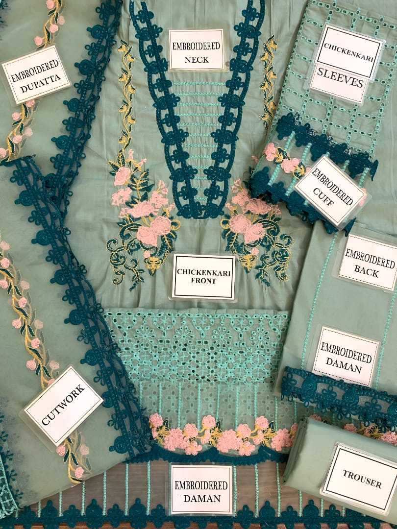 ADAN LIBAS - Chickenkari Heavy Embroidered Luxury 3pc Dress