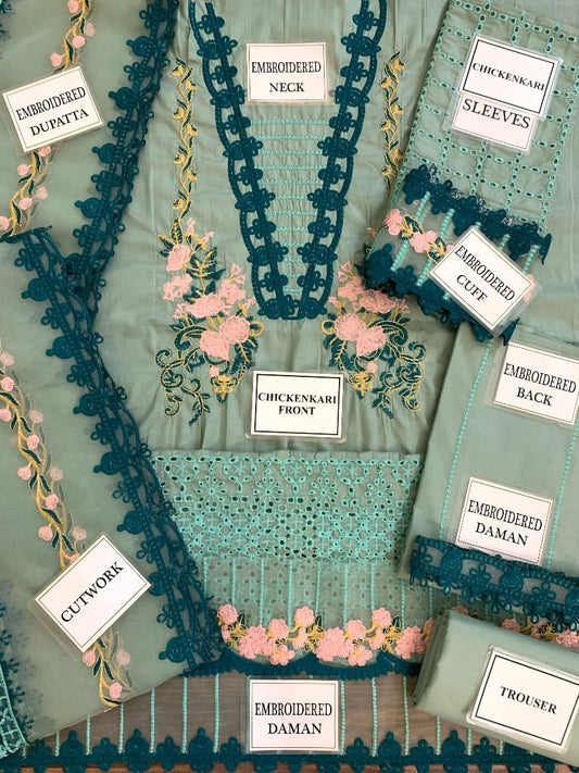 ADAN LIBAS - Chickenkari Heavy Embroidered Luxury 3pc Dress