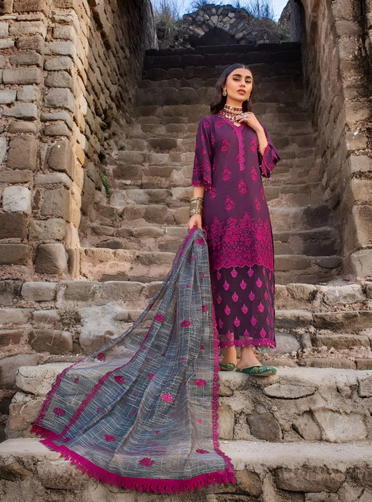 ZAINAB CHOTTANI - Magenta Chickenkari Luxury 3pc