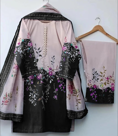 Printed 3pc Suit With Monar Lawn Dupatta