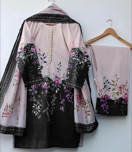 Printed 3pc Suit With Monar Lawn Dupatta
