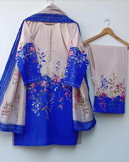 Printed 3pc Suit With Monar Lawn Dupatta