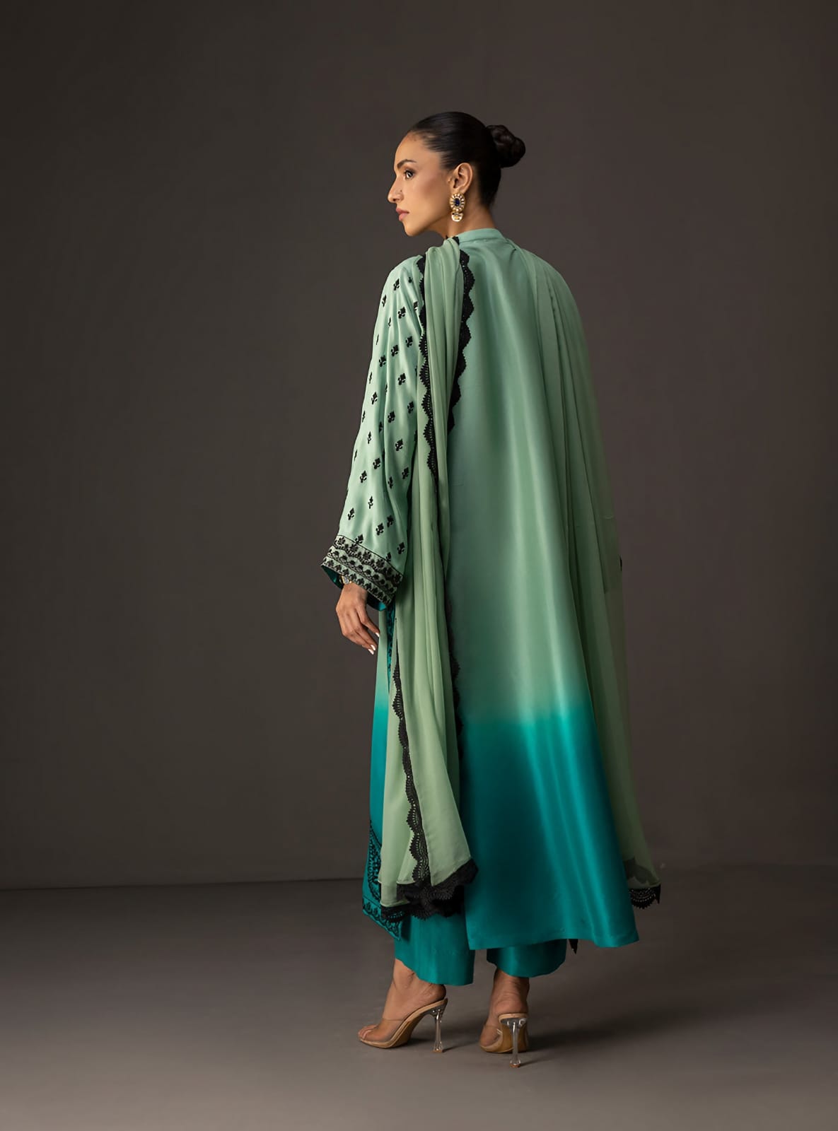 Mint Cascade by Zainab Chottani- Silk 3pc