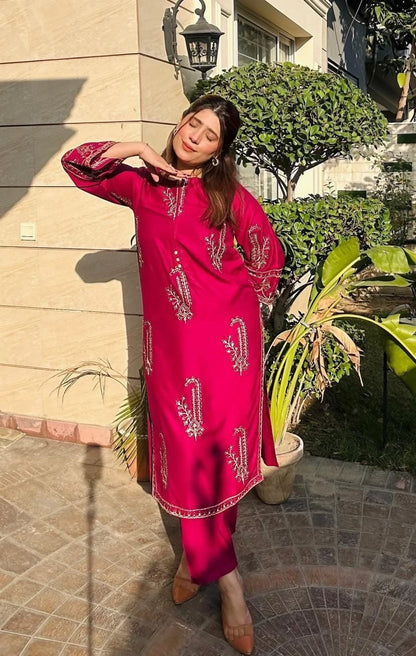 Amber Embroidered 2-Piece Stitched Dress