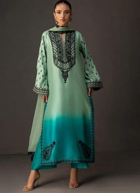 Mint Cascade by Zainab Chottani- Silk 3pc