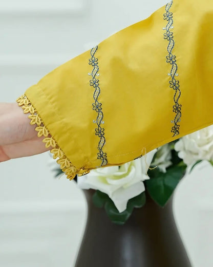 Olive Embroidered Sequence 2pc