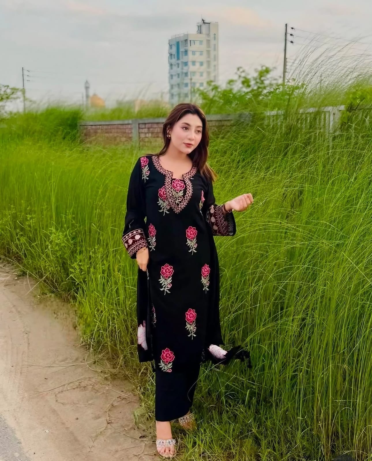 Winter Cotton Embroidered 2 piece