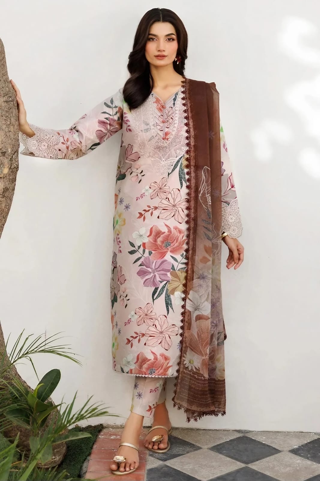 Husk Digital Printed Khaddar 3- Piece