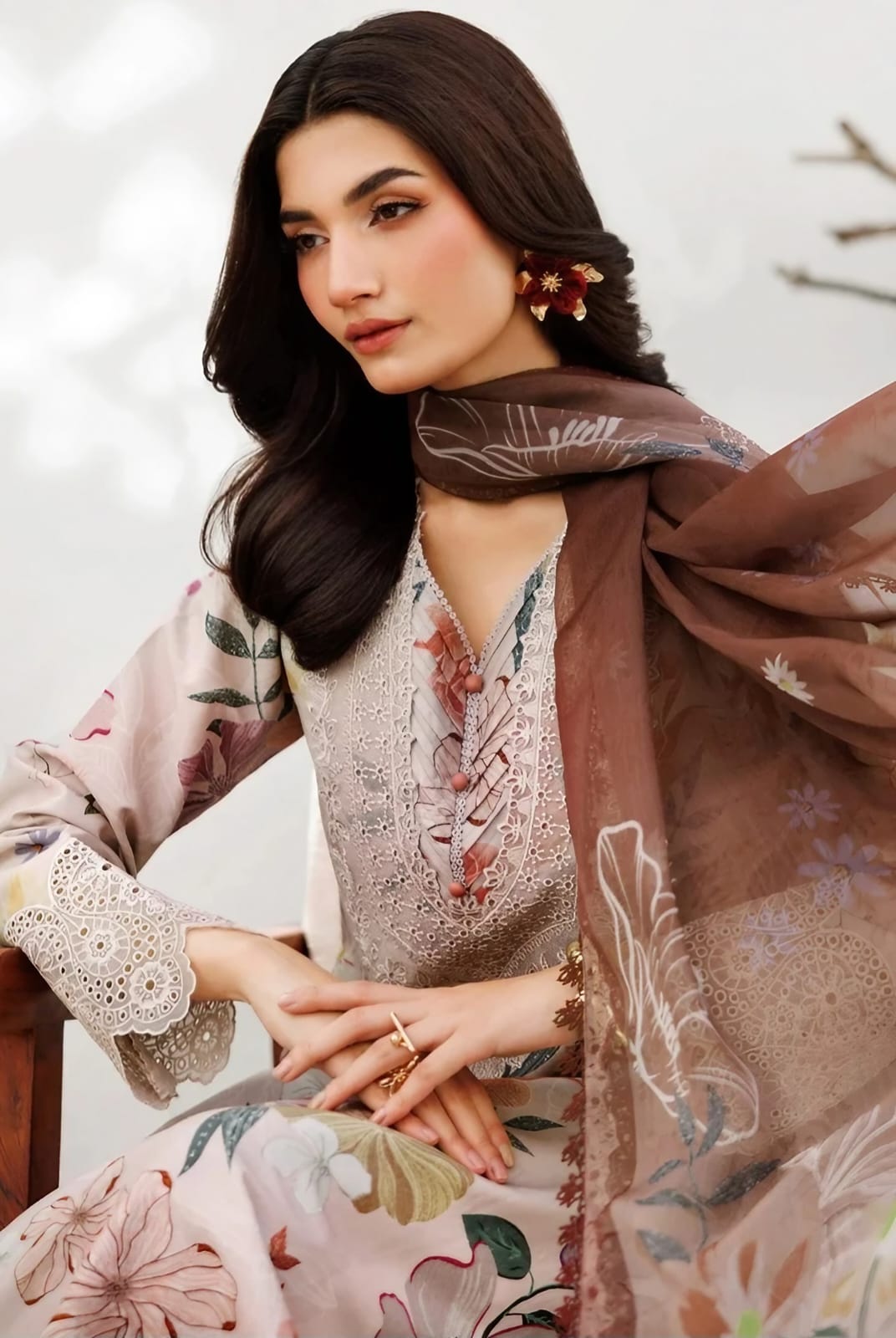 Husk Digital Printed Khaddar 3- Piece