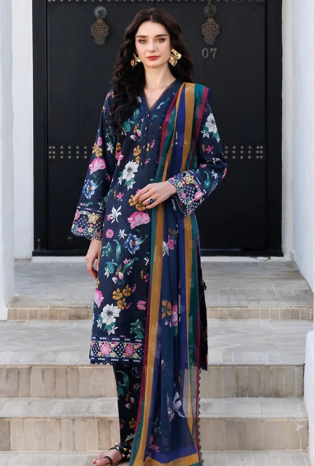 Digital Printed Khaddar 3- Piece