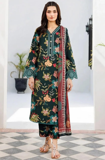 Khaddar Printed 3- Piece Suit Un-Stitched