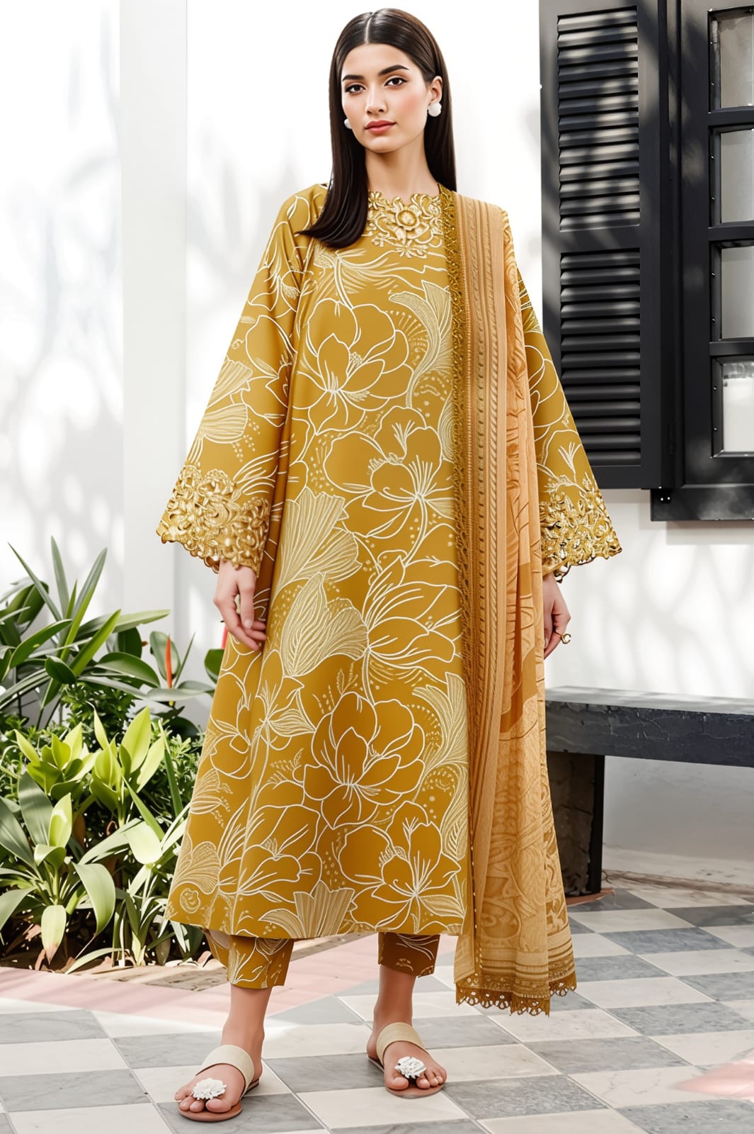 Khaddar Honey Digital Printed 3- Piece