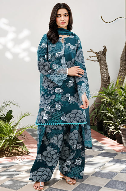 AQUA printed Khaddar 3- Piece