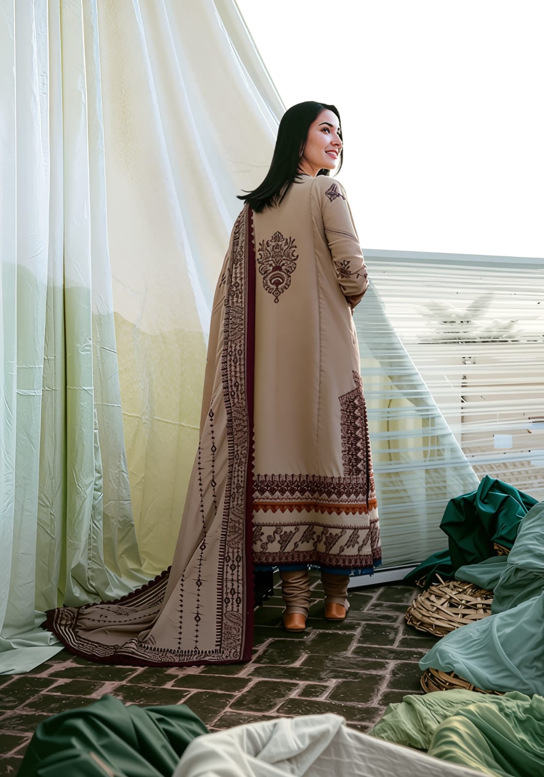 AFSANA Heavy Embroidered 3- Peice