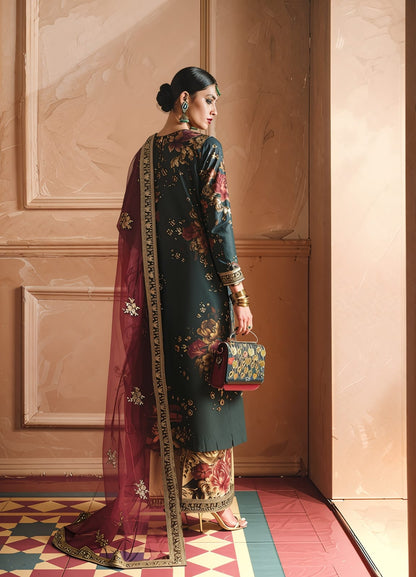 Silk Collection 3-Piece with 4 Sided Ready to Wear Lace Dupatta