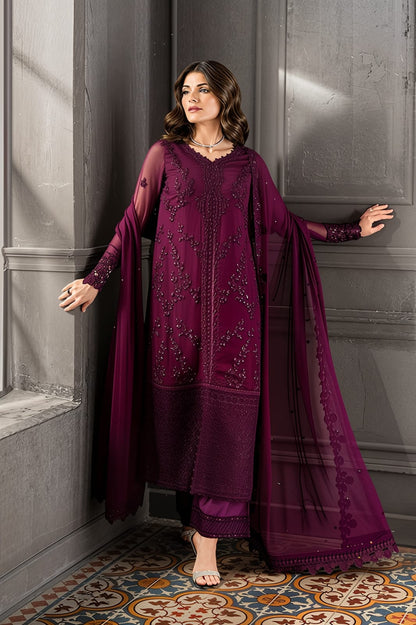 Azure wedding Festive Luxury Chiffon Embroidered Collection Rose Noir
