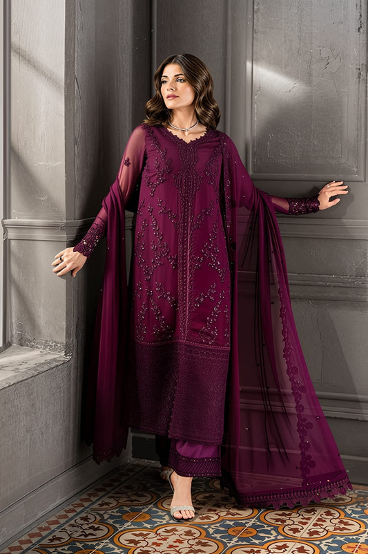 Azure wedding Festive Luxury Chiffon Embroidered Collection Rose Noir