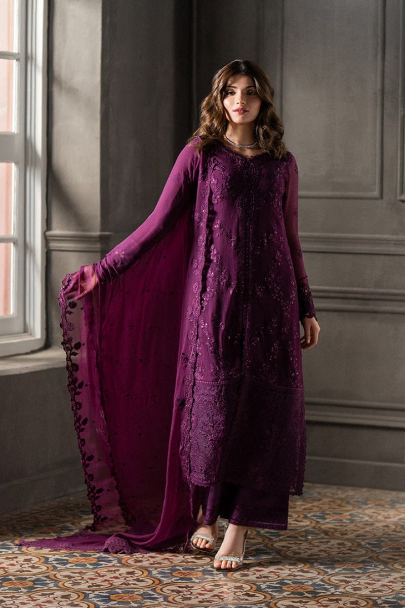 Azure wedding Festive Luxury Chiffon Embroidered Collection Rose Noir
