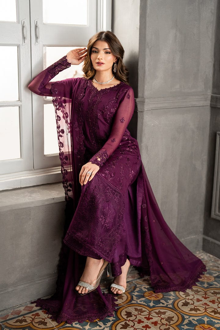 Azure wedding Festive Luxury Chiffon Embroidered Collection Rose Noir