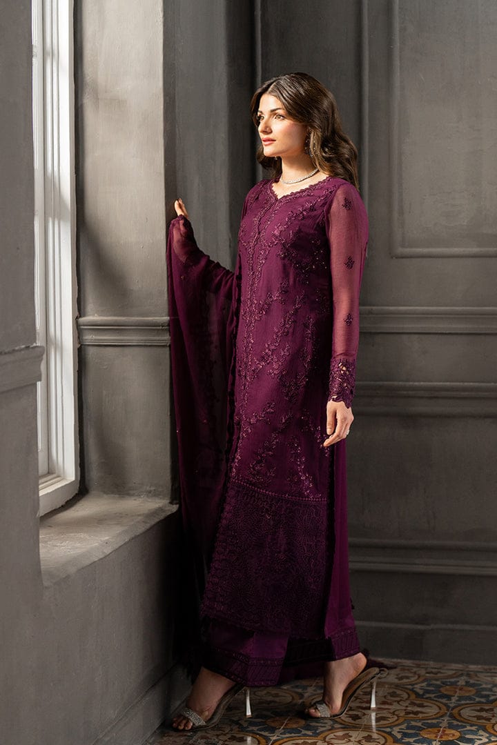Azure wedding Festive Luxury Chiffon Embroidered Collection Rose Noir