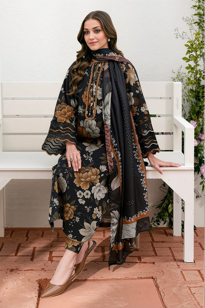 BAROQUE Khaddar All-Over Printed Unstitched 3-Piece